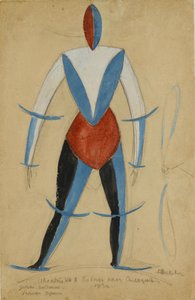 Aviator, Costume design for the opera Victory over the sun by Aleksei Kruchenykh, 1913